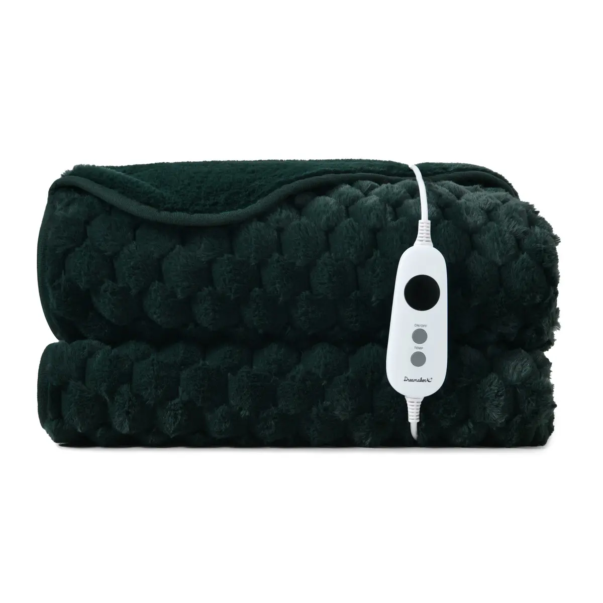 Dreamaker Emmett Textured Faux Fur Heated Throw [180X200cm] (Deep Teal) 1
