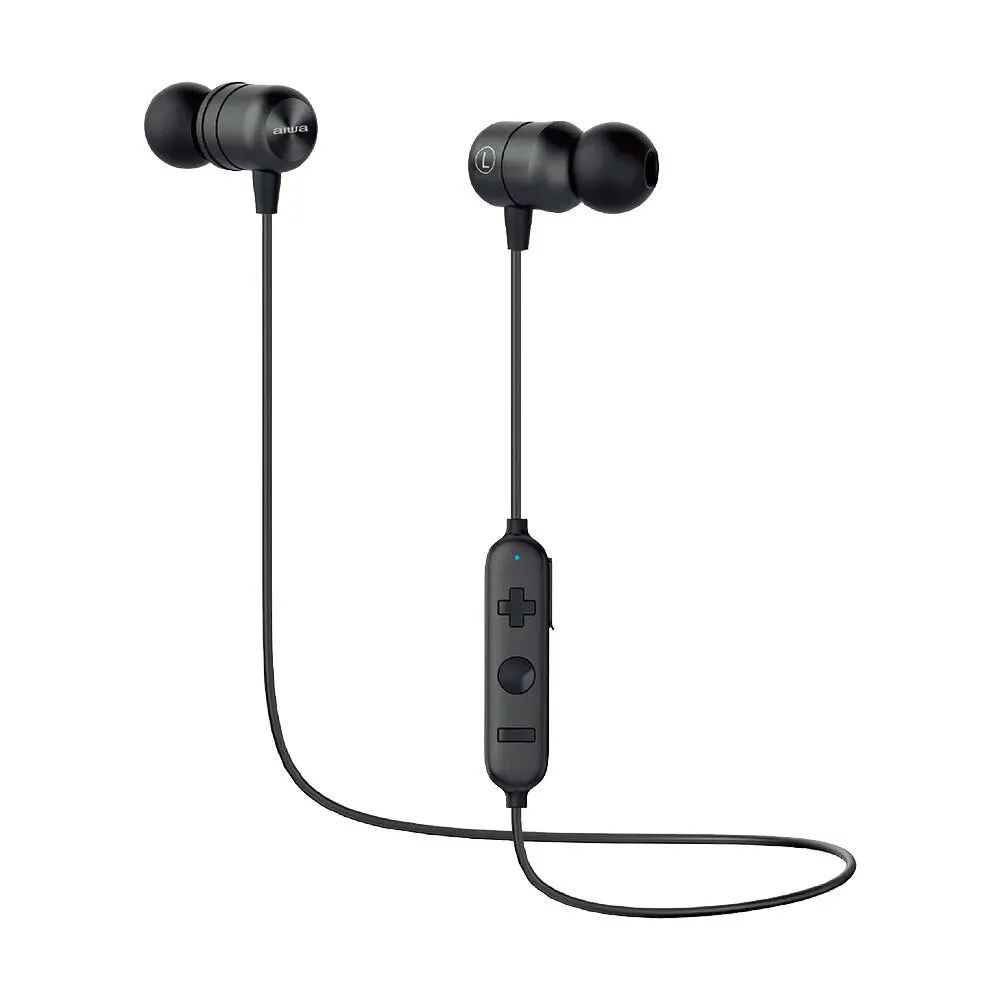 Aiwa In-Ear Gel Bluetooth Sports Earbuds (Black) 1