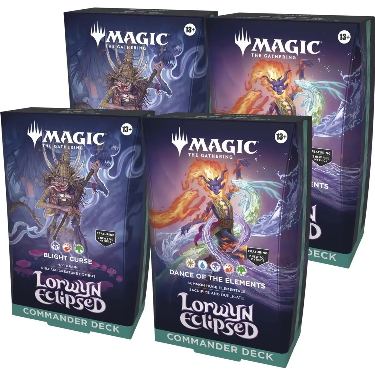 Magic The Gathering Lorwyn Eclipsed Commander Decks 4 Pack Set 1