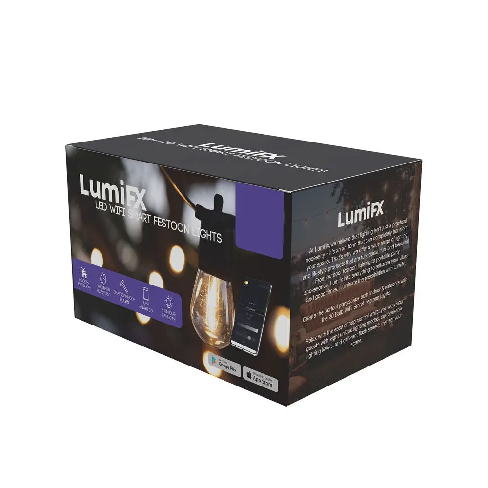 Lumifx 50 Bulb Led Wifi Smart Festoon Lights 20M Warm White 1