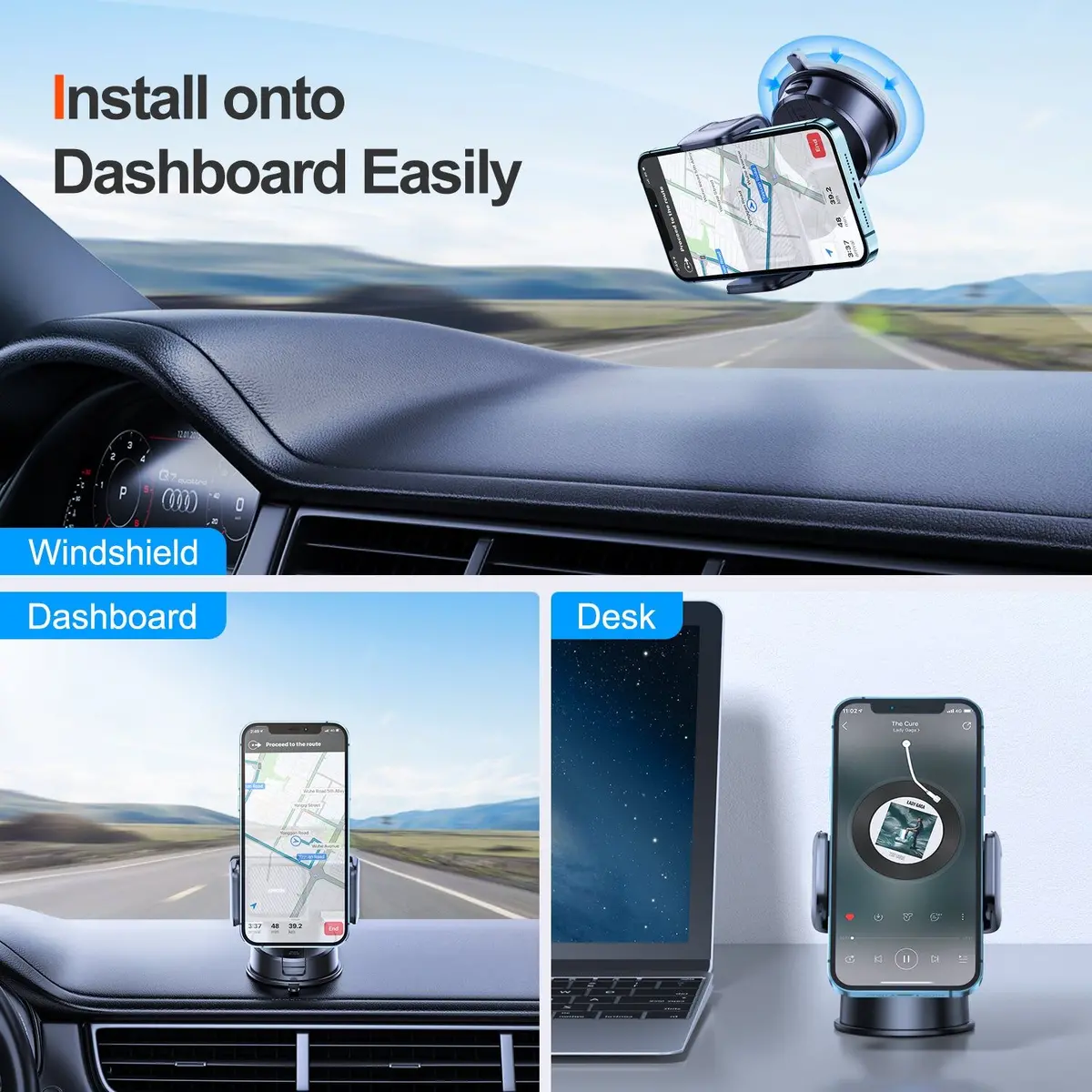 Joyroom Jr-Zs284 Car Mount Phone Holder (Window/Dashboard) 2