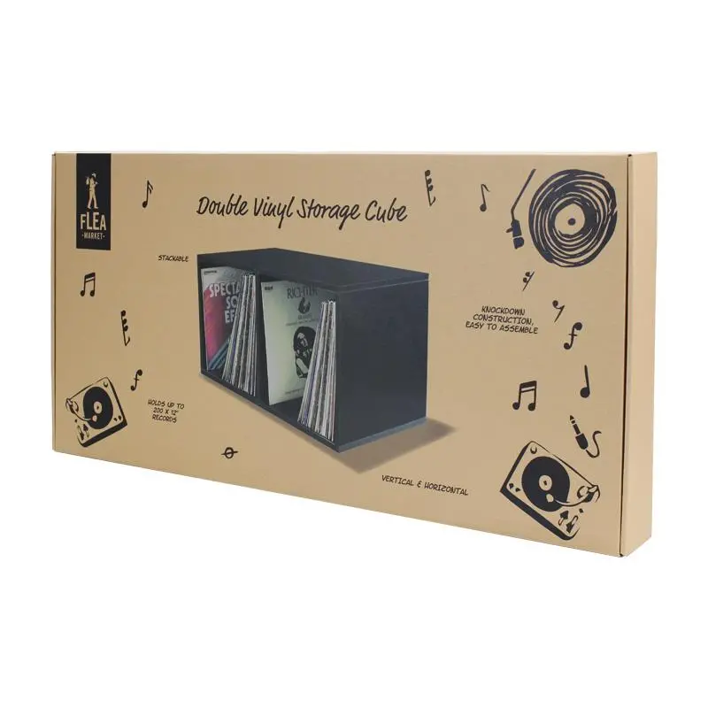 Flea Market Double Vinyl Storage Cube (Black) 1