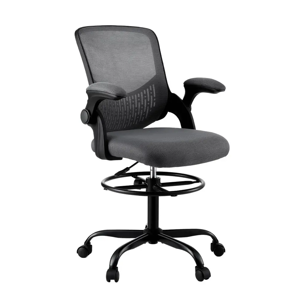 Artiss Office Chair Drafting Chairs Stool Computer Desk Studios Mesh (Grey) 1