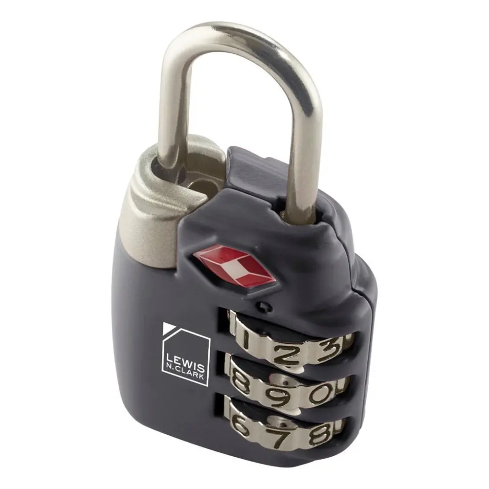 Lewis N. Clark Tsa Combination Secure Padlock For Suitcase (Black) 1