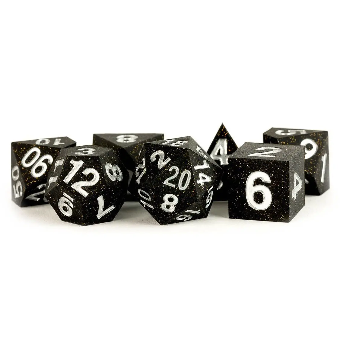 Fanroll By Metallic Dice Games Mdg Sharp Edge Silicone Rubber Dice Set 16Mm - Gold Scatter 1