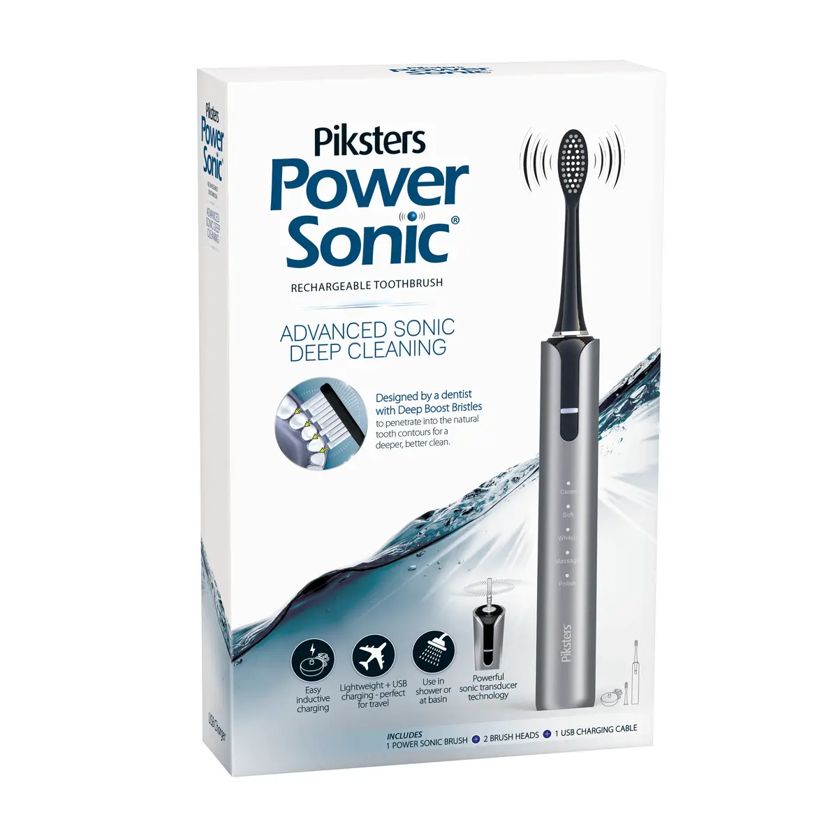 Piksters Power Sonic Toothbrush Grey 1