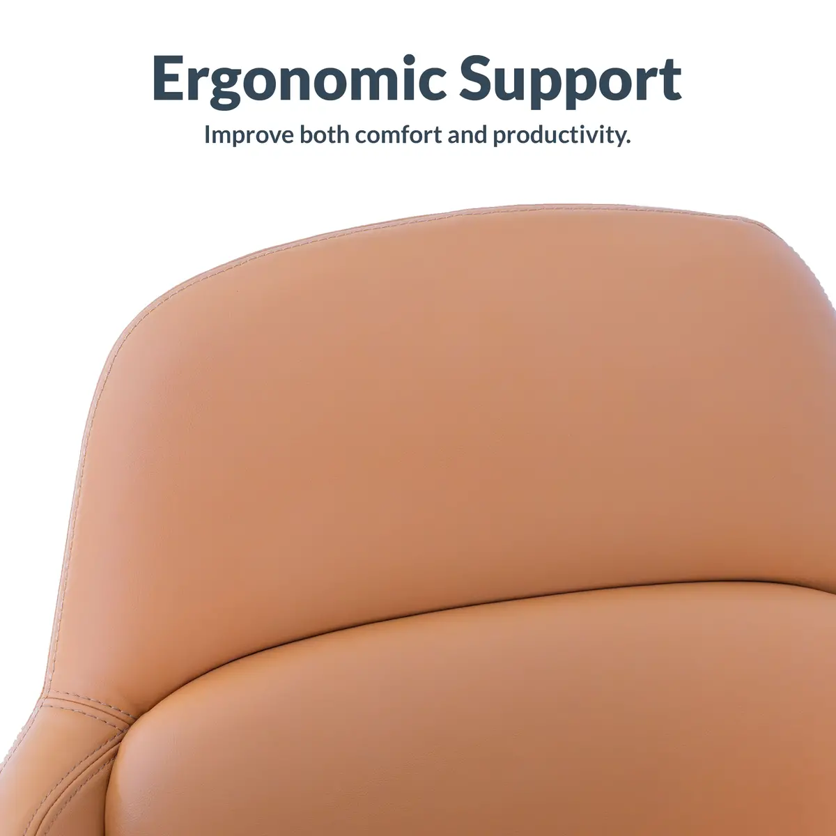 Desky Arco Office Chair - Dark Brown Microfiber Leather 2