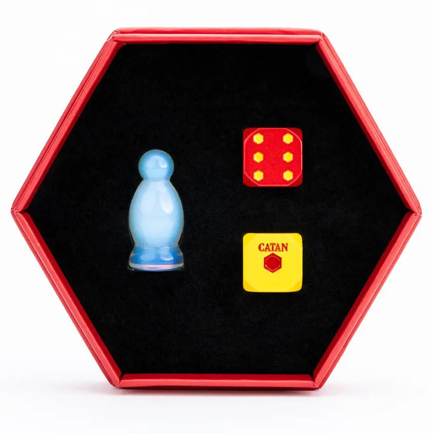 Fanroll By Metallic Dice Games Mdg Catan Premium Robber And Metal Dice Set Opalite 1