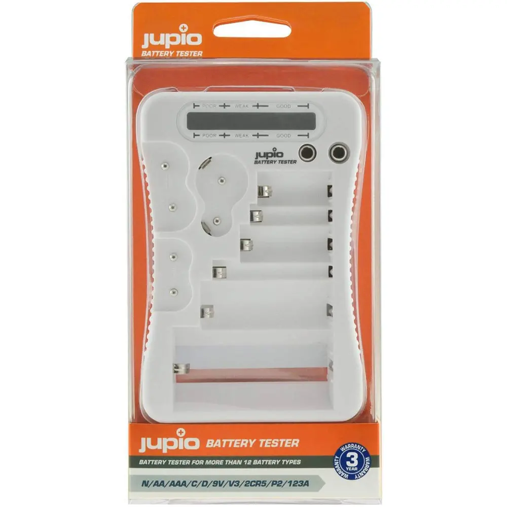 Jupio Battery Tester Suits Cr123a/Cr2/Cr-V3/2Cr5/Cr-P2 (White) 1