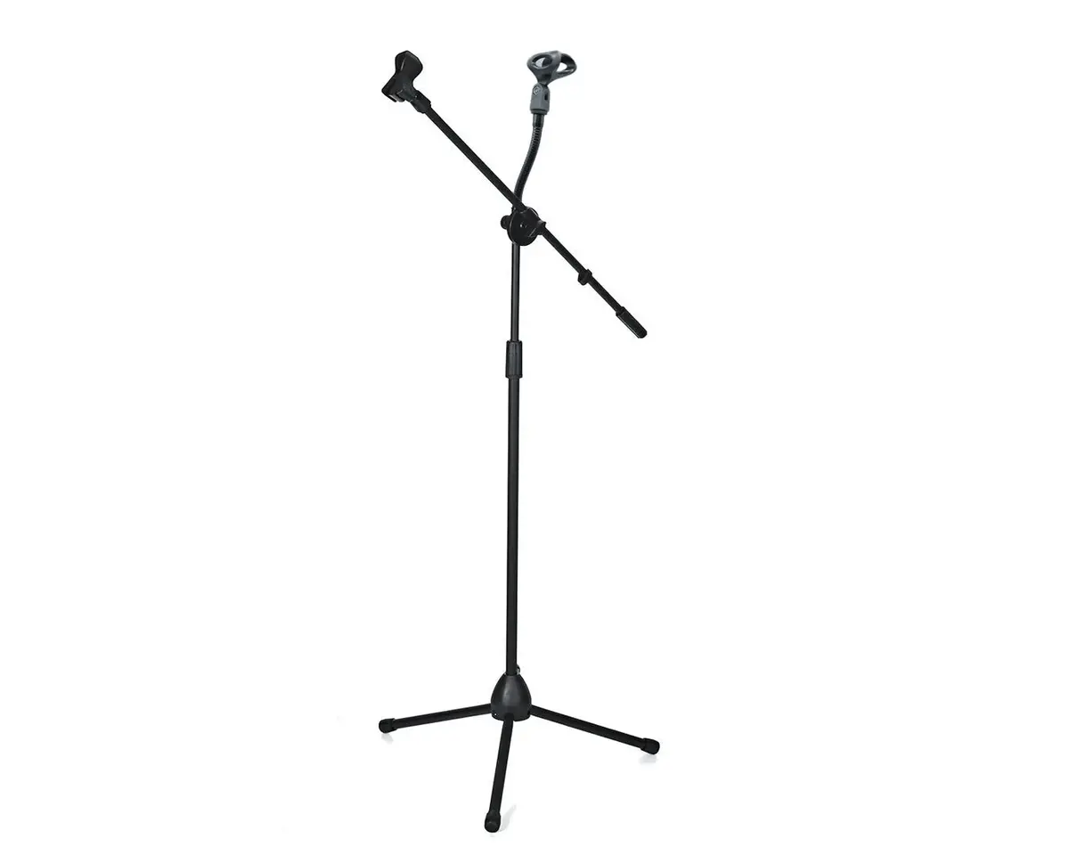 Freedom  Dual Microphone Stand Flexible Gooseneck Adjustable Height Boom Arm 1
