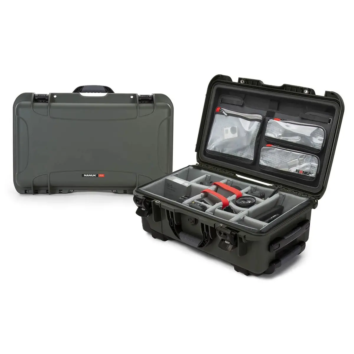 Nanuk 935 Pro Photo Kit Hard Case With Lid Organiser/Divider (Olive) 1
