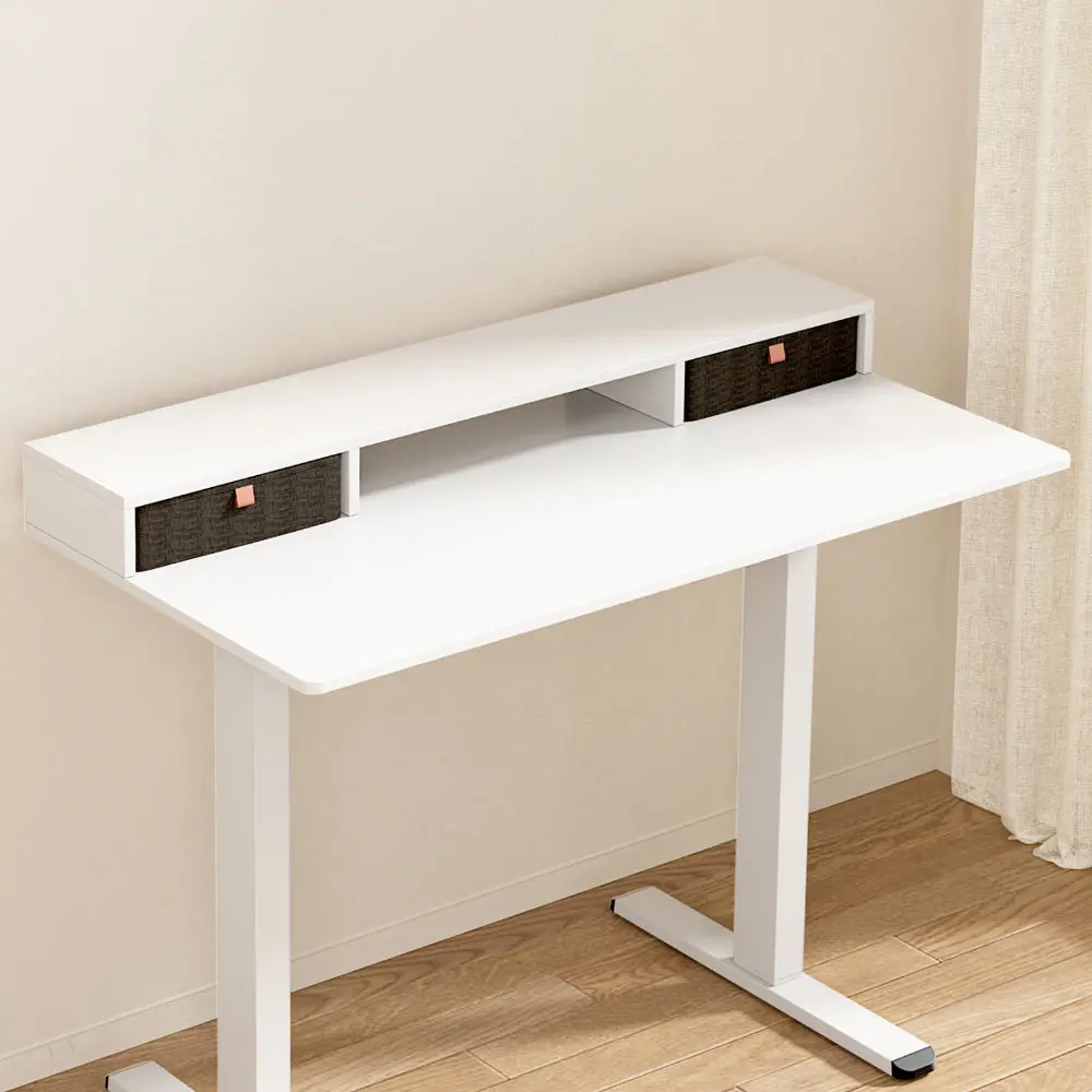 Artiss Standing Desk Desktop Storage Rack Shelf Removable Bookshelf Drawer 120Cm 2