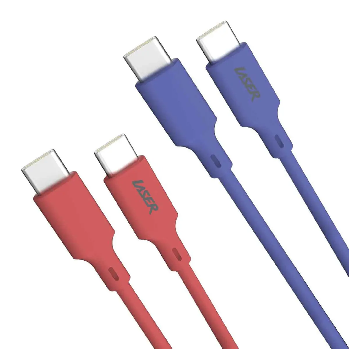 Laser 2M (2-Pack) Usb-C To Usb-C Cable 60W (Red/Blue) 1