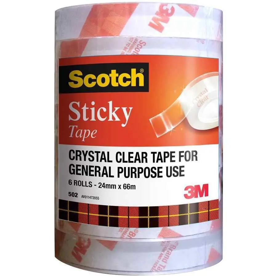 Scotch 502 Sticky Tape 24Mmx66m Pack 6 Rolls Tower 1