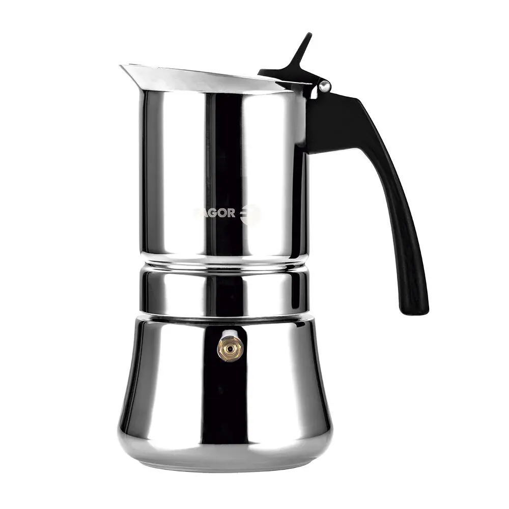 Fagor Etnica Stainless Steel 10 Cups Espresso Coffee Maker Moka Pot Silver 1