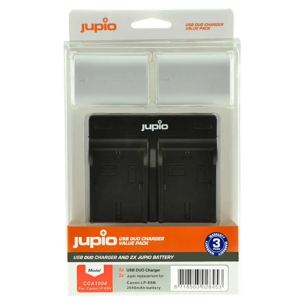 Jupio 2X Batteries 2040Mah & Usb Dual Charger Kit For Canon Lp-E6n Ultra 1