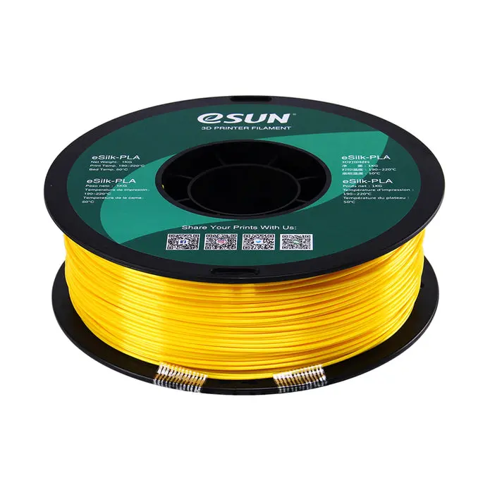 Esun Silk Pla 3D Print Filament 1.75Mm 1Kg - Yellow 1