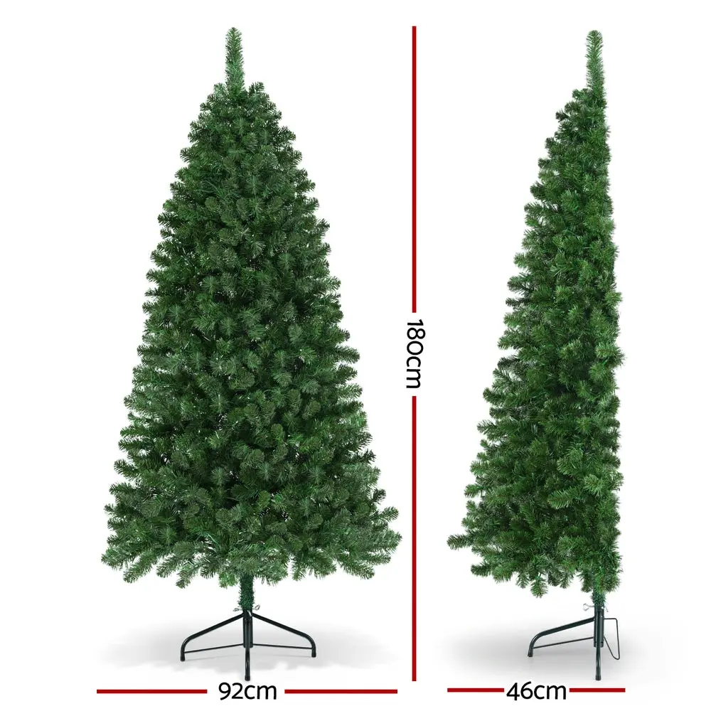 Jingle Jollys Christmas Tree 1.8M Led Corner Xmas Tree Half 8 Modes Multi-Color 2