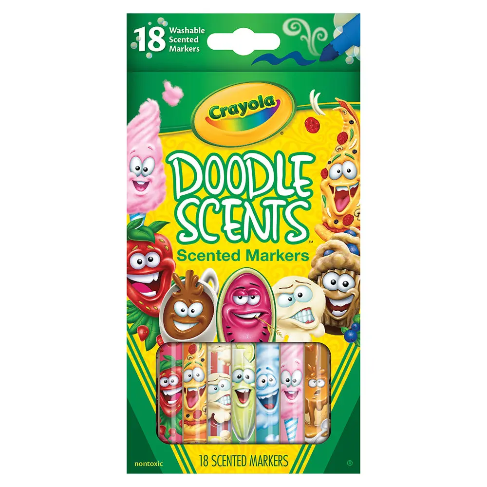 18Pc Crayola Kids/Childrens Creative Doodle Scents Washable Markers 36M+ 1