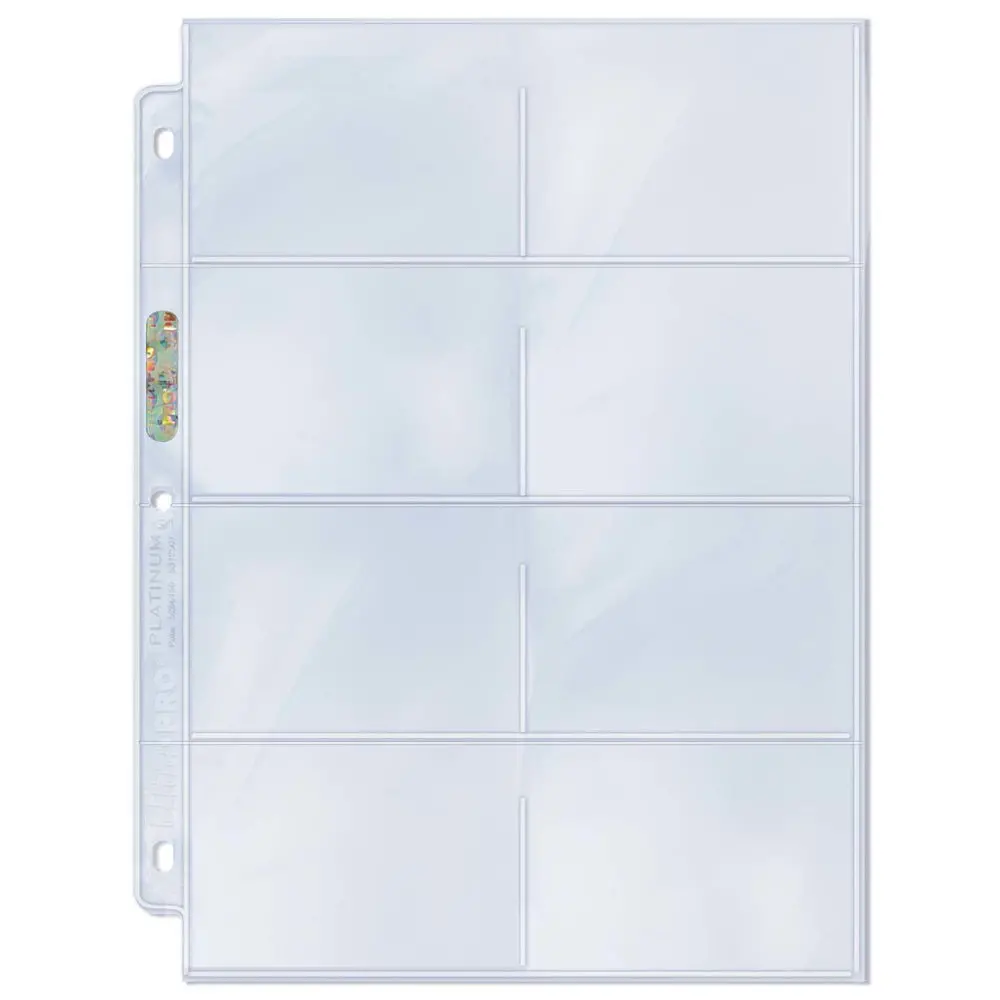 Ultra Pro: Up81421 8-Pocket Platinum Page With 3-1/2"X2-3/4" Pockets 1