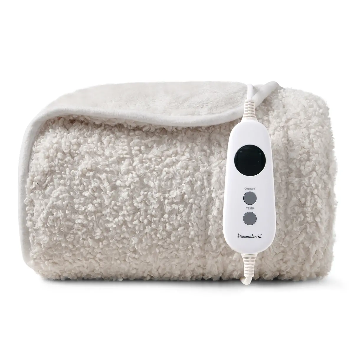 Dreamaker Teddy Fleece Electric Heated Throw Blanket [130X160cm] (Cream) 1
