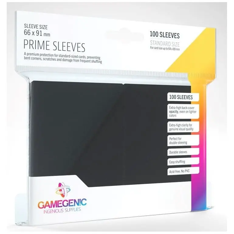 Gamegenic Prime Card Sleeves 66Mmx91mm 100 Sleeves Per Pack (Black) 1