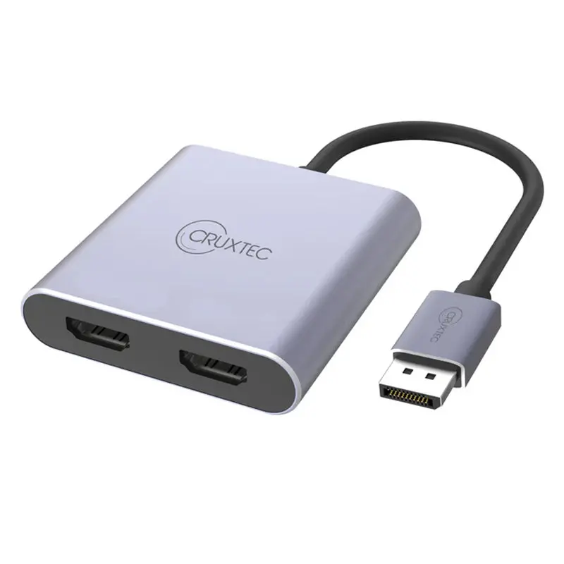 Cruxtec Displayport To Dual Hdmi 4K Adapter (Dt2h-4K-Sg) 1