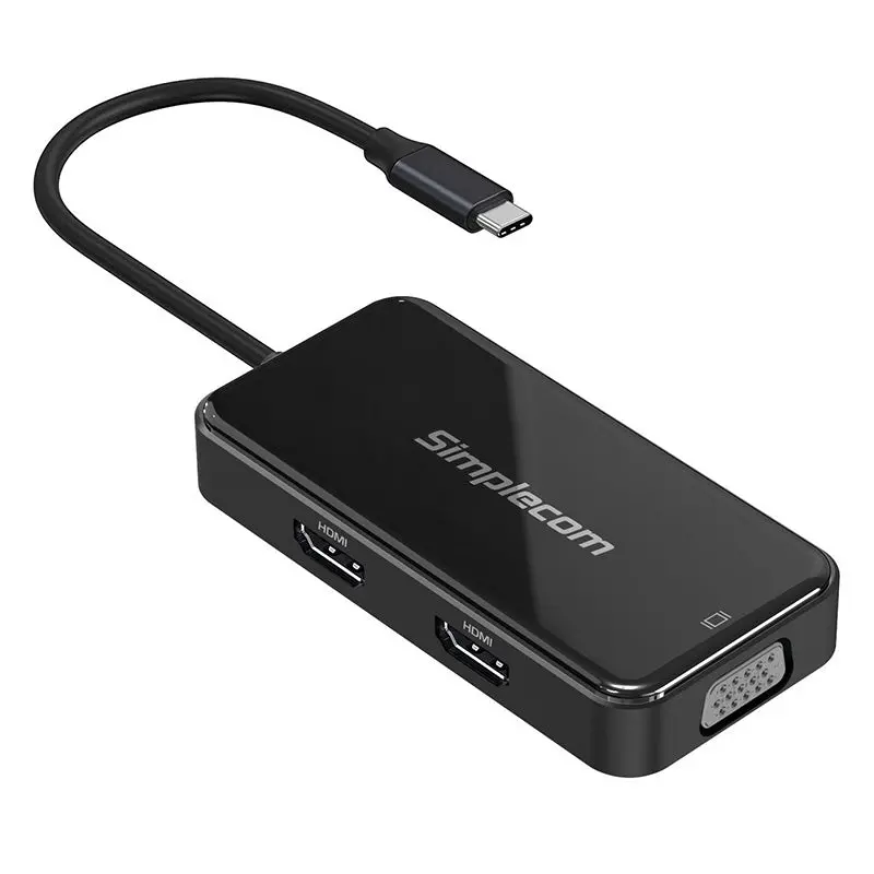 Simplecom 5-In-1 Usb-C Mst Hub With Vga And Dual Hdmi Multiport Adapter (Da451) 1