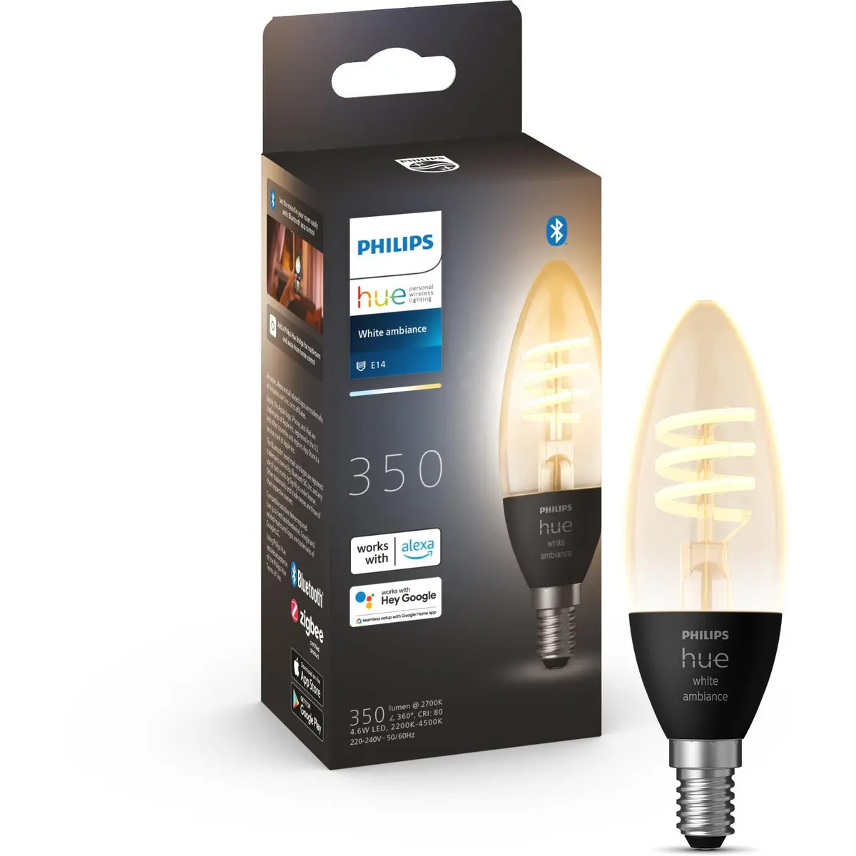 Philips Hue White Ambience Filament E14 Bluetooth Bulb 1