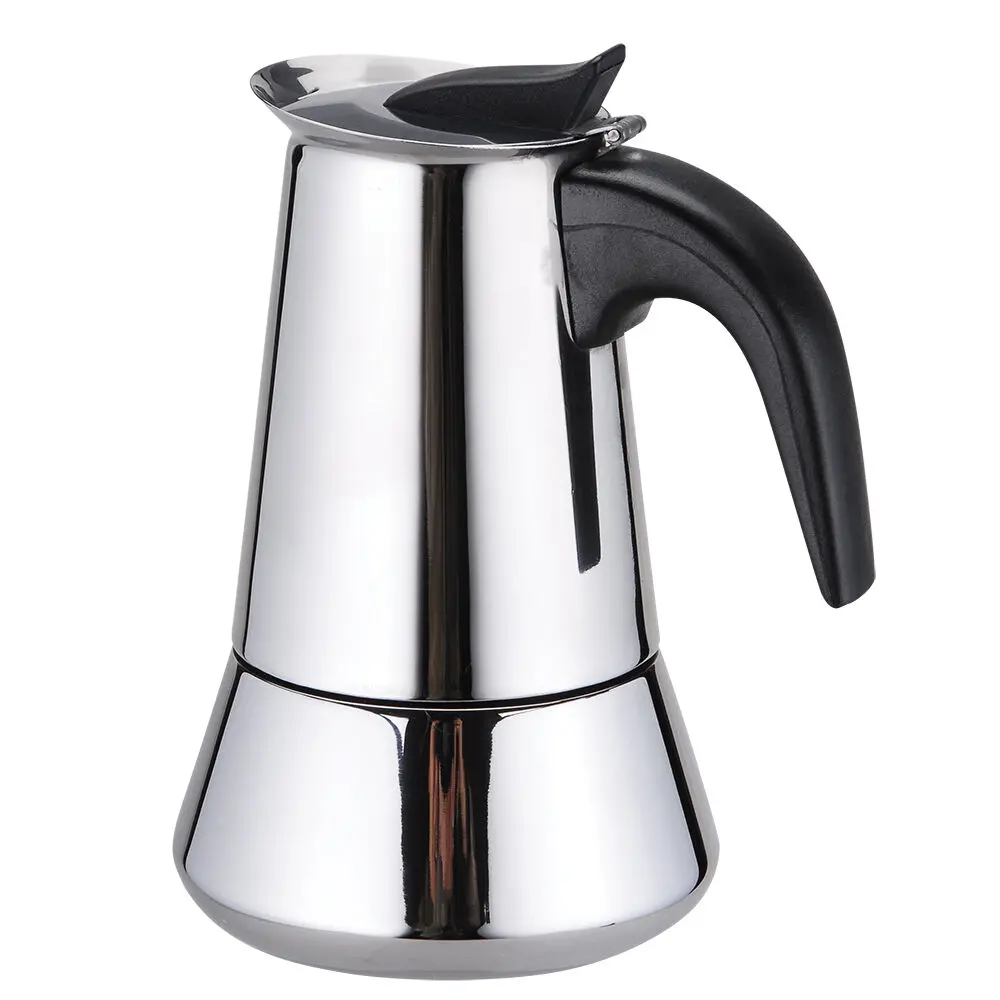 Casabarista Roma Stainless Steel 6 Cups Espresso Coffee Maker Moka Pot Silver 1