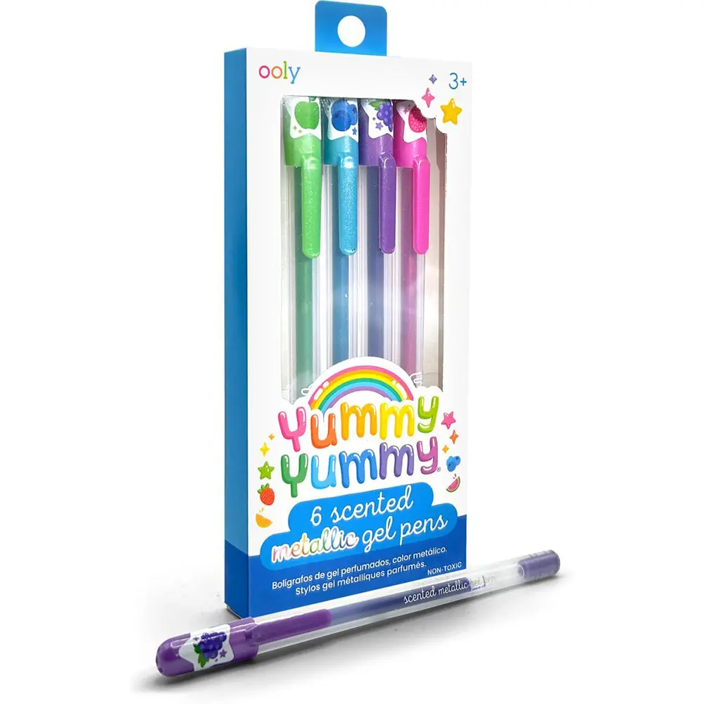 Ooly Yummy Yummy Metallic Gel Pens Writing Stationery 3Y+ (6-Pack) 1