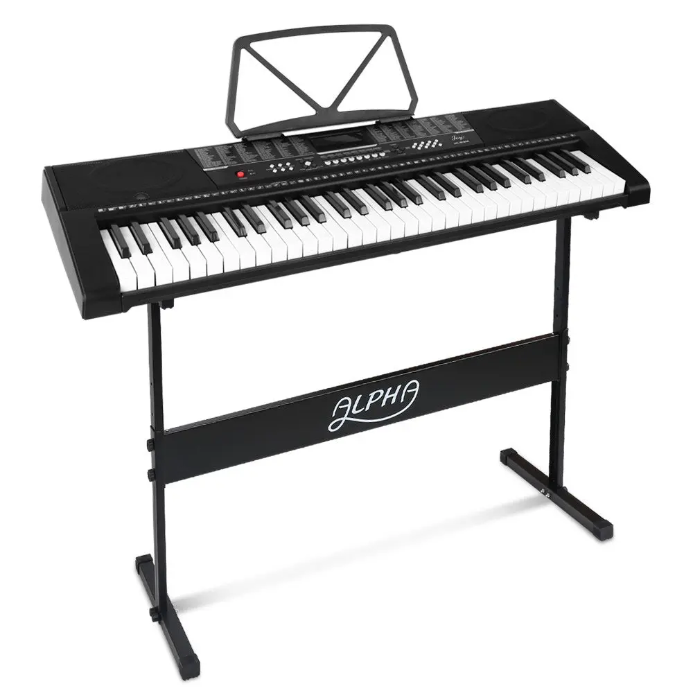 Alpha 61 Keys Electronic Piano Keyboard Digital Electric With Stand Sound Speaker 1