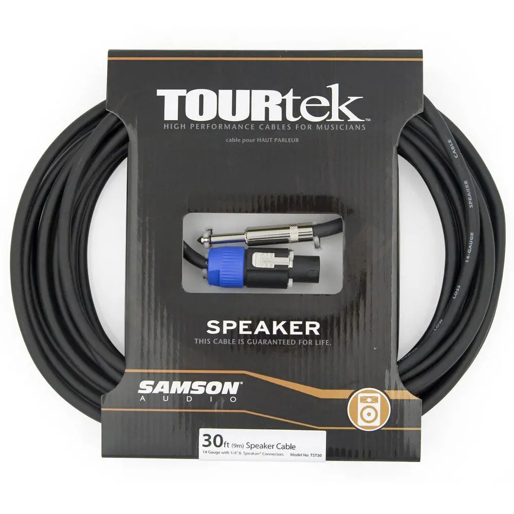 Tourtek 9.15M Male Speakon To Jack Speaker Cable/Audio Connector 1