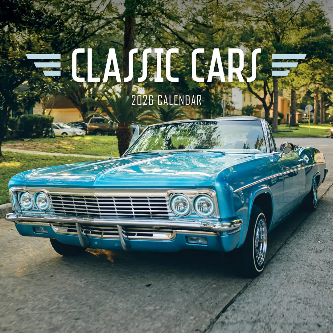 Paper Pocket Classic Cars 2026 Calendar 1