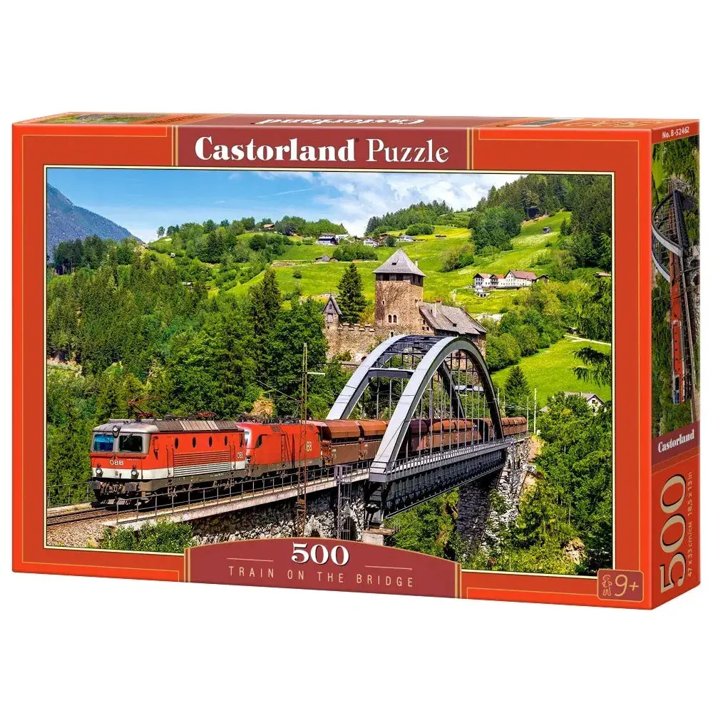 Castorland 500-Pieces Train On The Bridge Puzzle 1