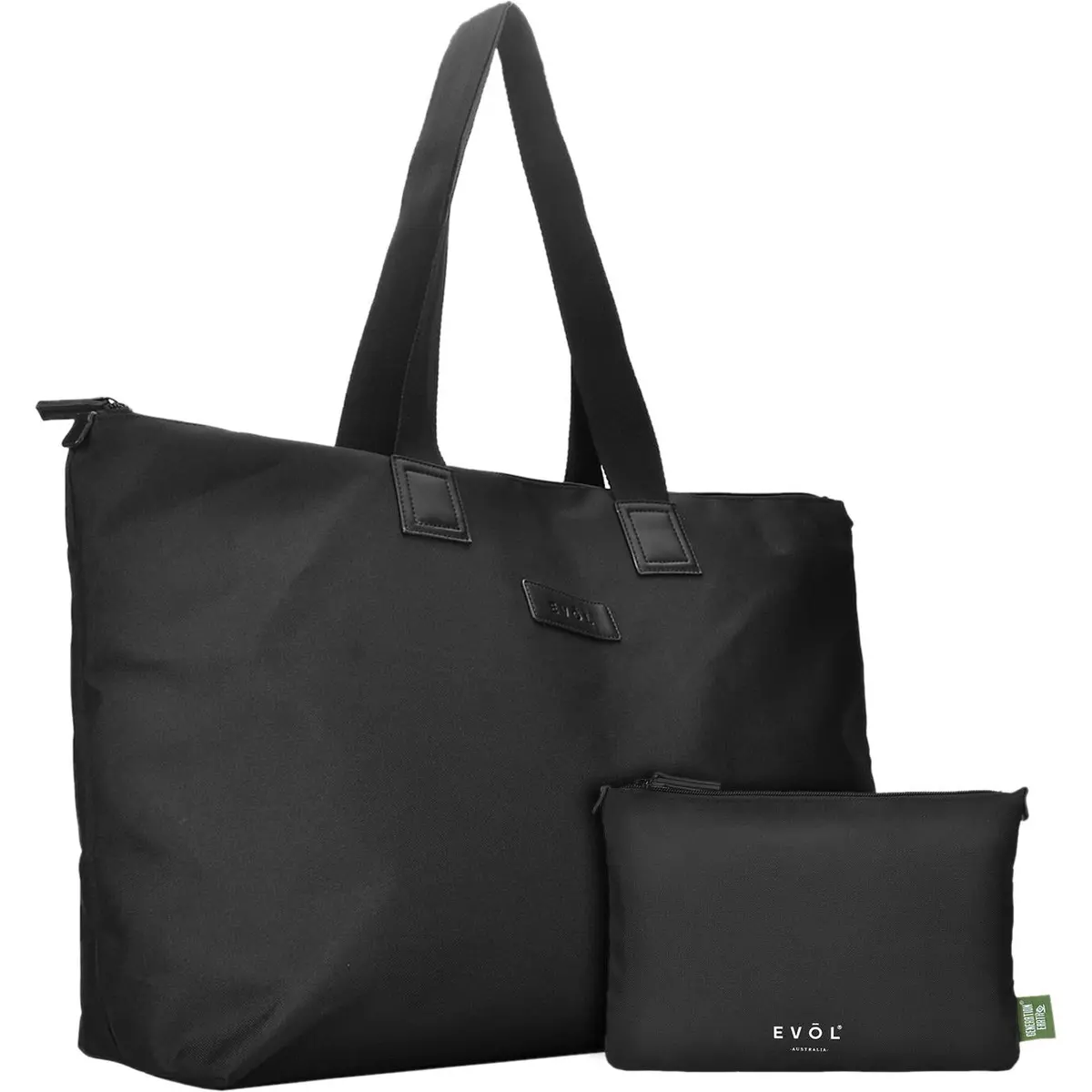 Evol Recycled Foldable Travel 40L Tote Bag (Black) 1