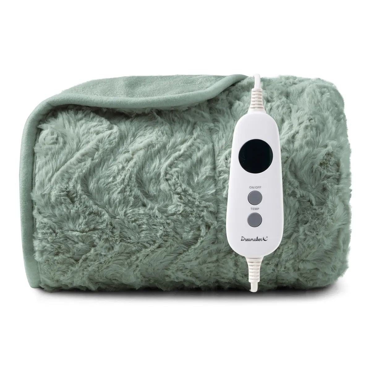 Dreamaker 500Gsm Faux Fur Electric Heated Throw Blanket [130X160cm] (Leaf) 1