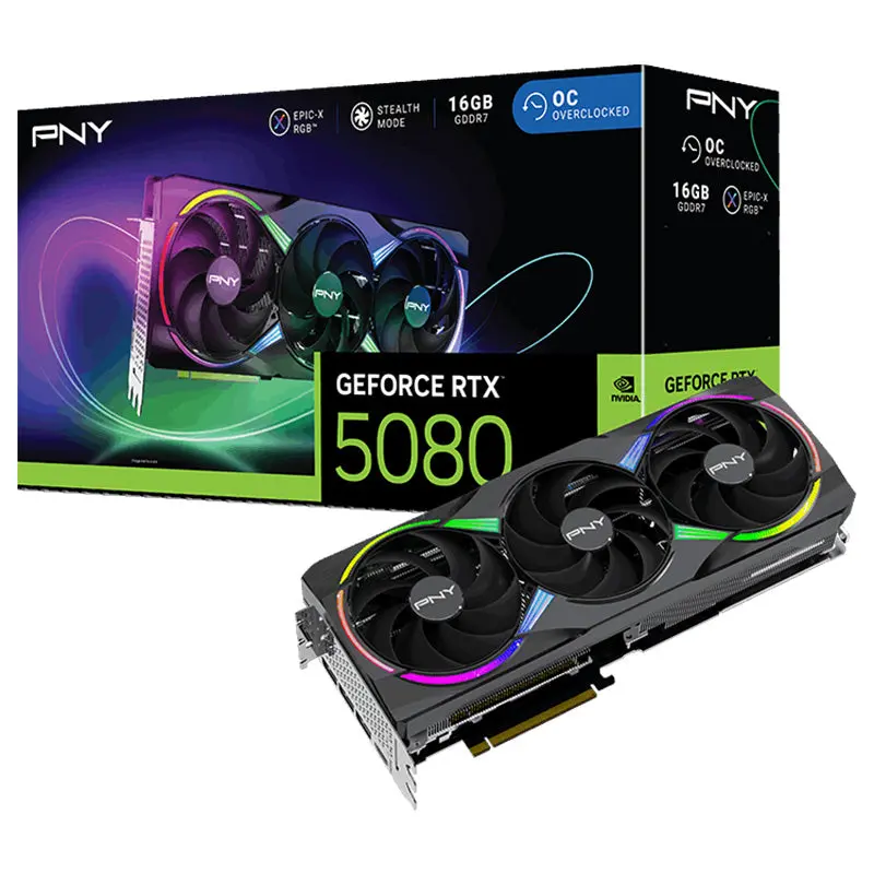 Pny Geforce Rtx 5080 Argb Epic-X 16Gb Oc Graphics Card (Vcg508016tfxxpb1-O) 1