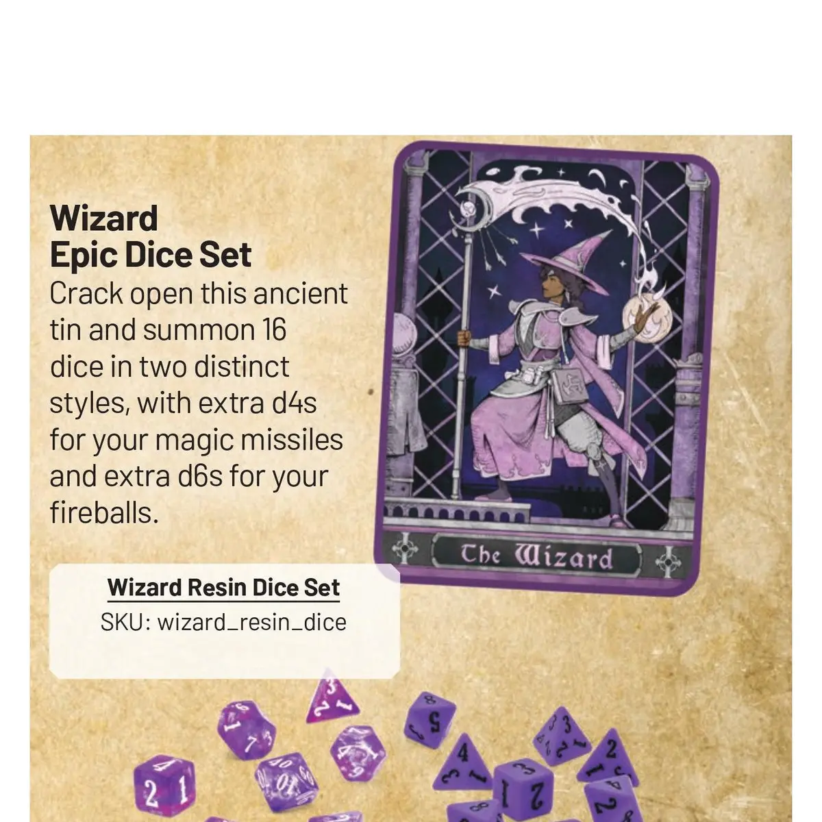Dungeons & Dragons Beadle & Grimm's Epic Dice Set & Rolling Tray Wizard 1