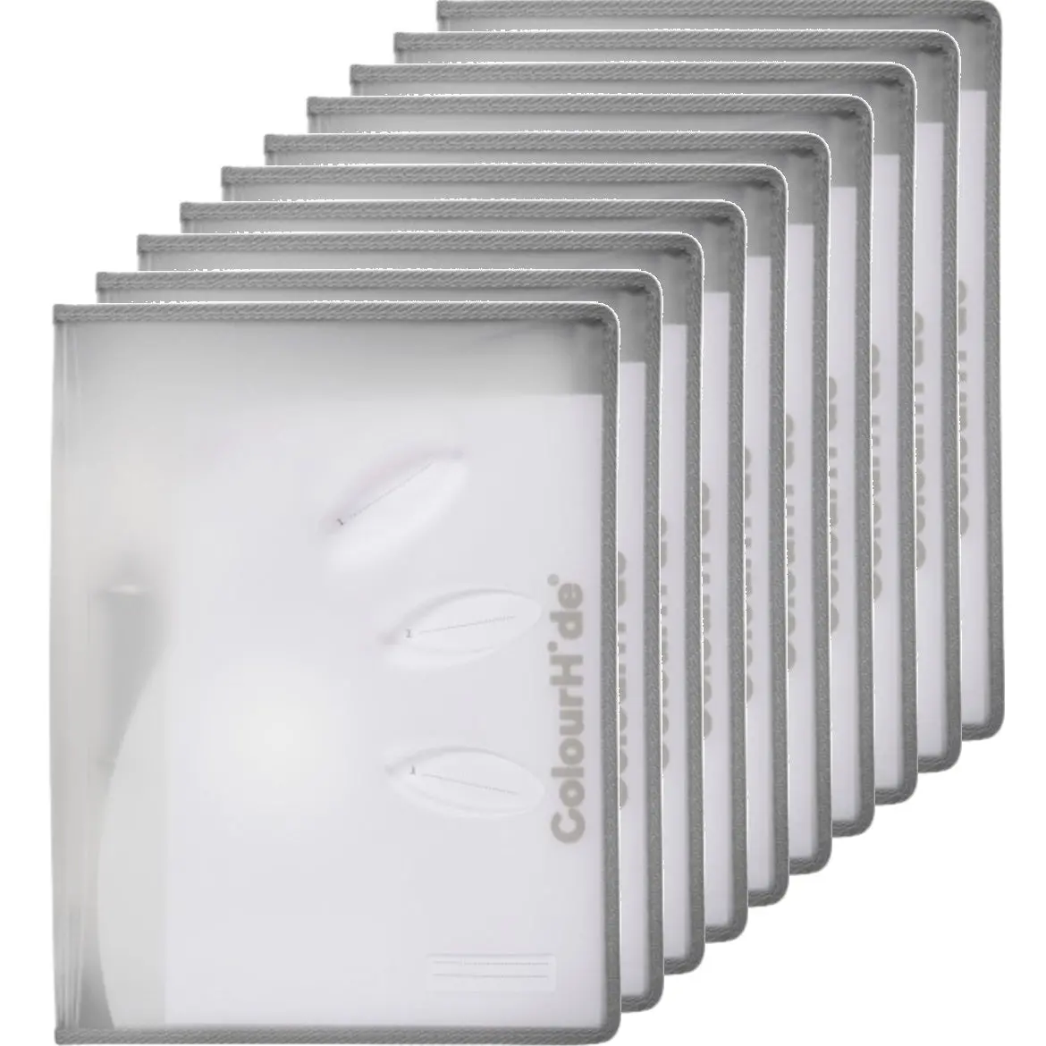 Colourhide Zipper Binder A4 2 D-Ring 25Mm Clear Grey Bulk Pack 10 1