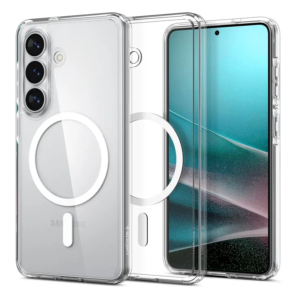 Spigen Galaxy S26 Ultra Hybrid (Magfit) Case (Clear Case / White Ring) 1