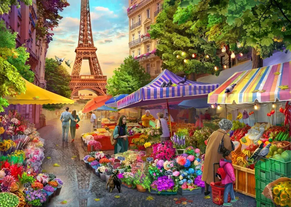 1000Pc Travel Abroad 2: Flower Market Paris 2