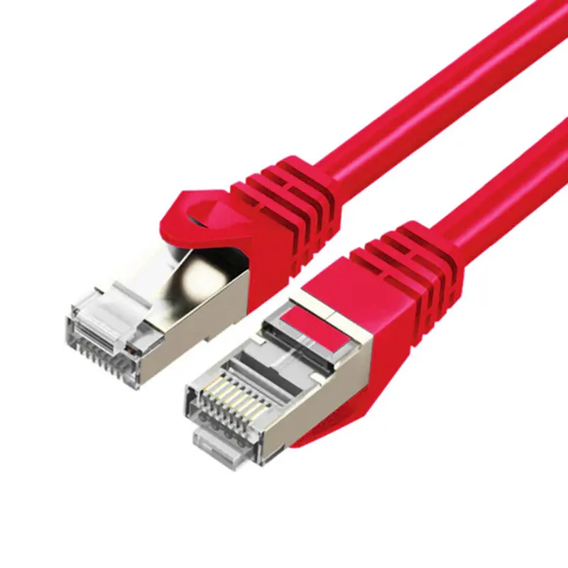 Cruxtec Rs7-003-Rd Cat7 10Gbe Sf/Ftp Triple Shielding Ethernet Cable Red 30Cm 1