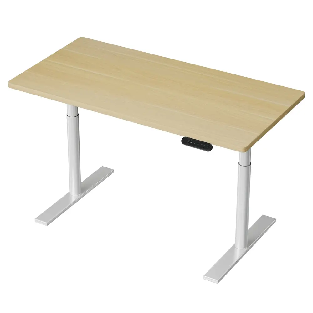 Artiss Standing Desk Motorised Electric Dual Motor 120Cm White Oak 1