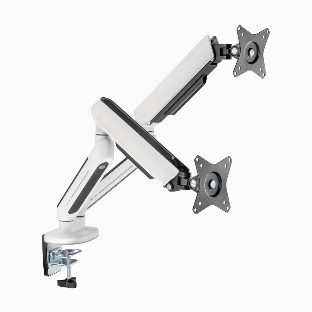 Desky Dual Led Monitor Arm - White 1
