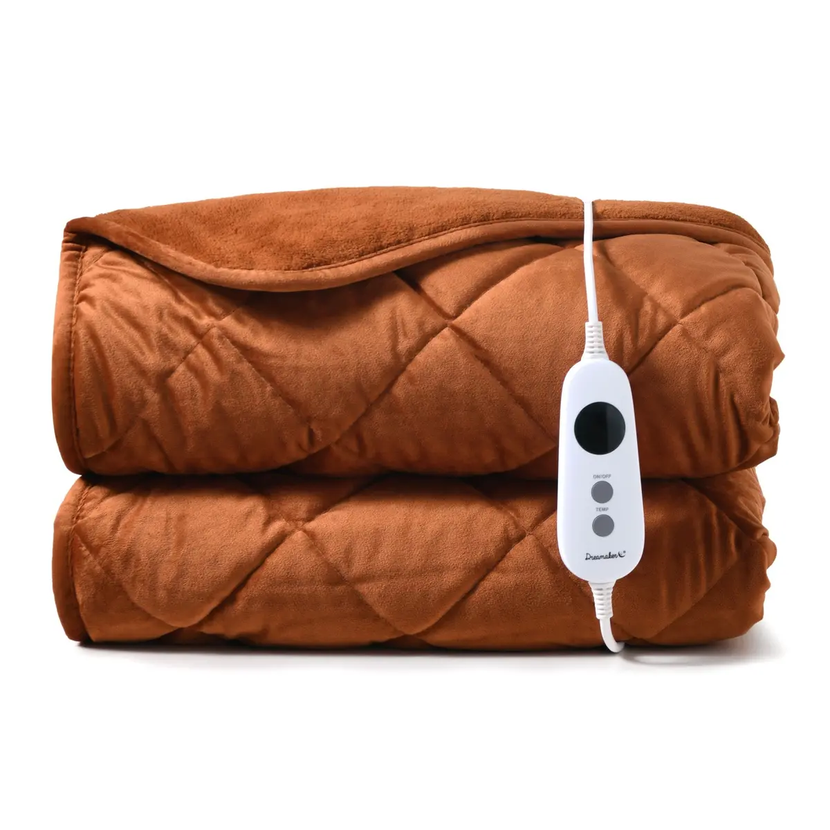 Dreamaker Haven Velvet Heated Throw [180X200cm] (Rust) 1