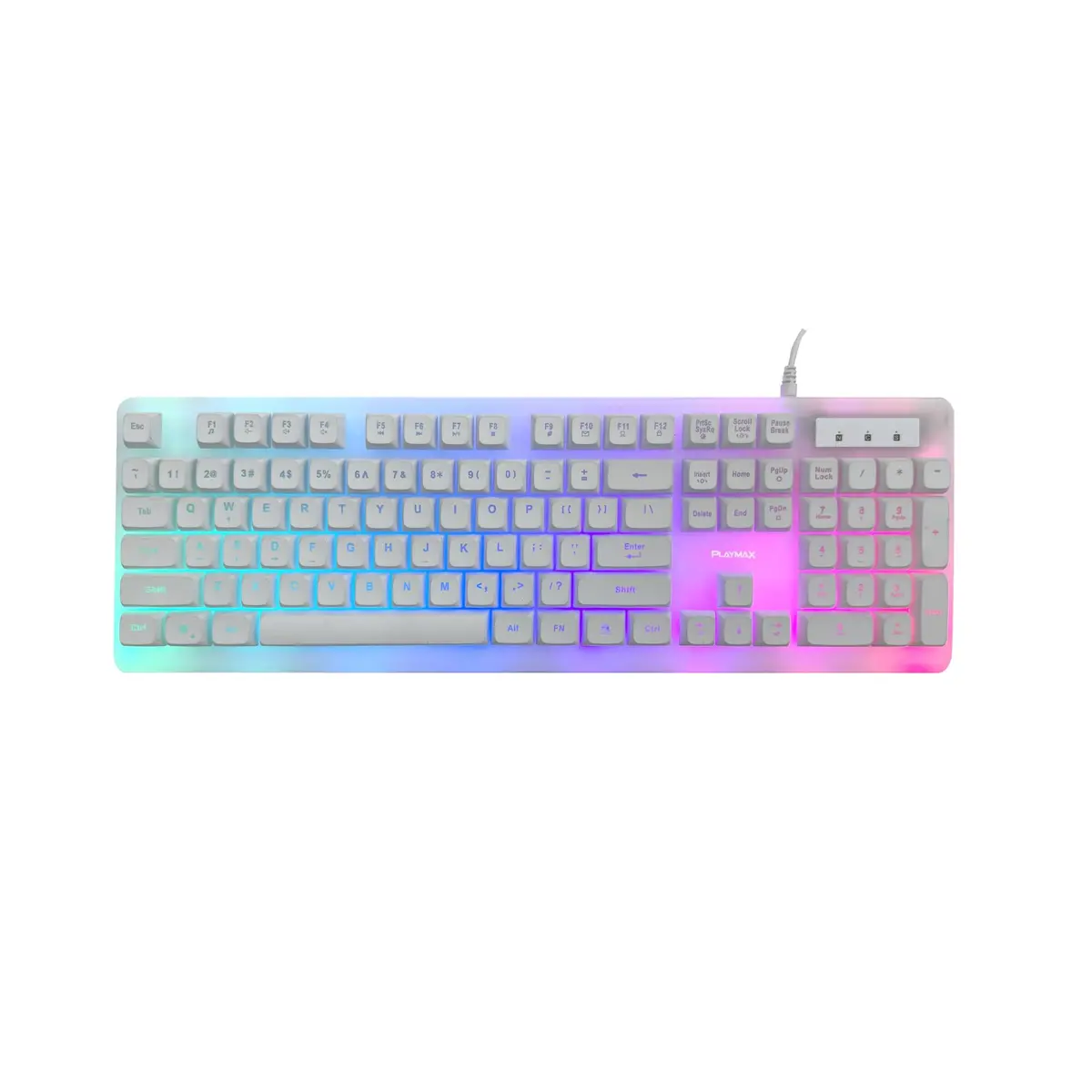 Playmax Aurora Gaming Keyboard (White) 1