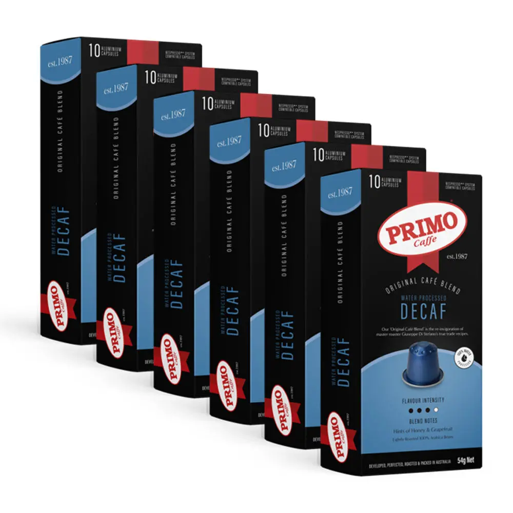 Primo Caffe Decaf Coffee Capsules (6 X 10-Pack) For Nespresso 1