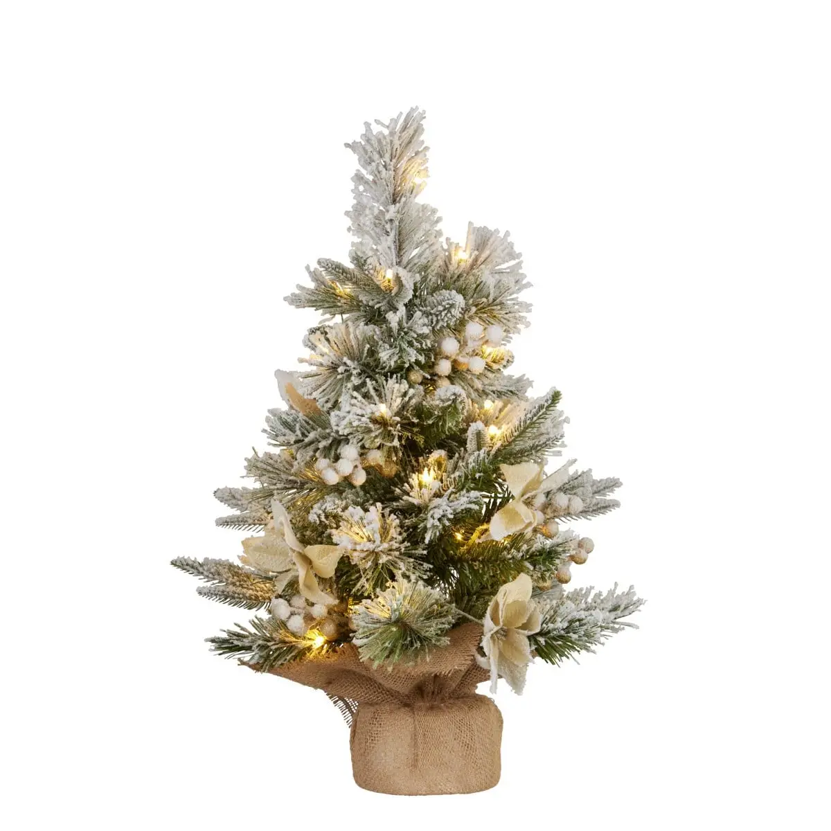 Christabelle 2Ft Christmas Tree With Lights - Potted Frosted Colonial 1