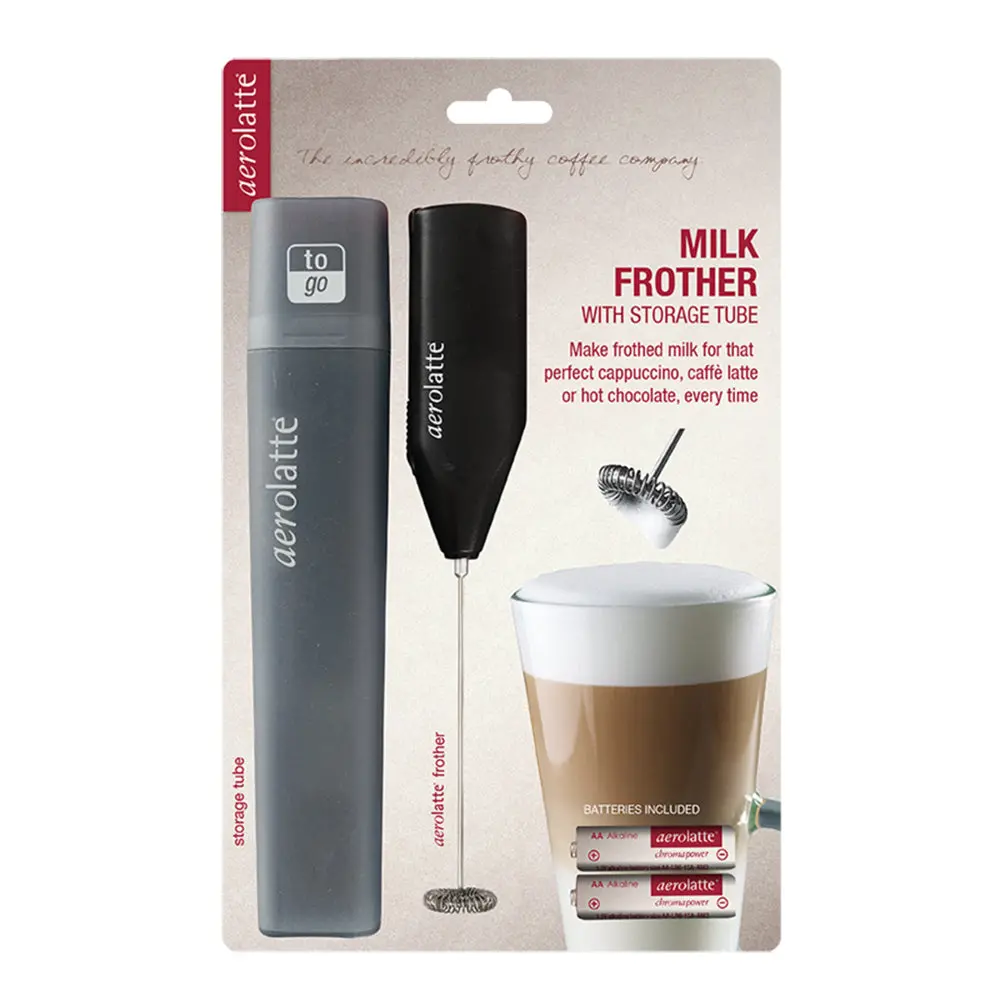 Aerolatte "To Go" Milk Frother With Case Handheld Instrument Carded (Black) 2